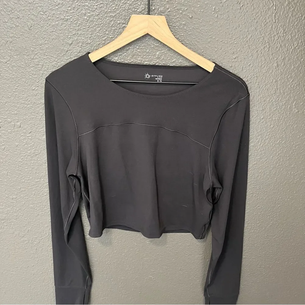 Aerie Offline Real Me Long Sleeve Open Back